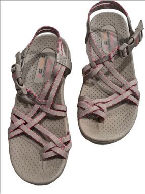 Skechers Reggae Irie Mon Sport Sandals Taupe/Coral Women’s Size 9M